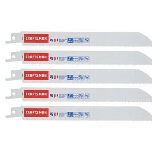 Bi-metal 8-in 10/14-TPI Wood/Metal Cutting Reciprocating‎ Saw Blade (5-Pack)